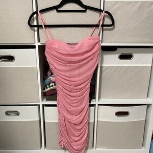 Windsor Pink Beaded Mini Dress